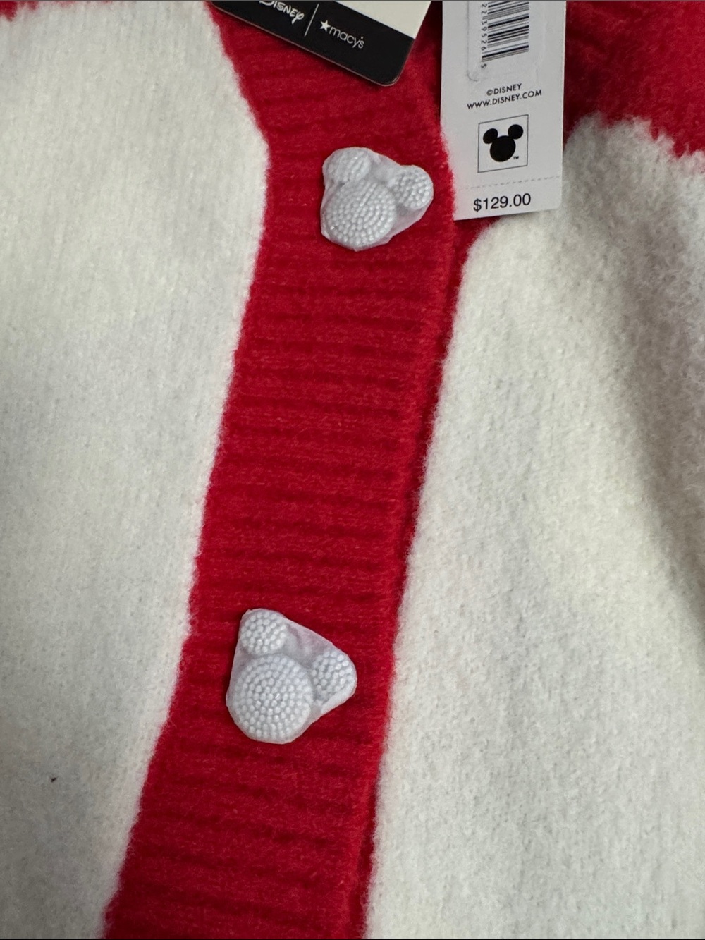 Disney Red and White Minnie Mouse Heart Button Cardigan - Picture 4 of 7